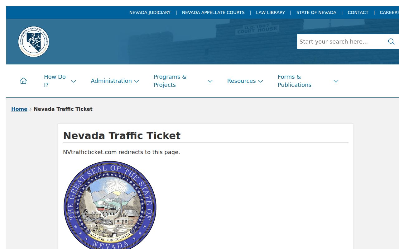 Carson City warrant records, Nevada traffic court selection control